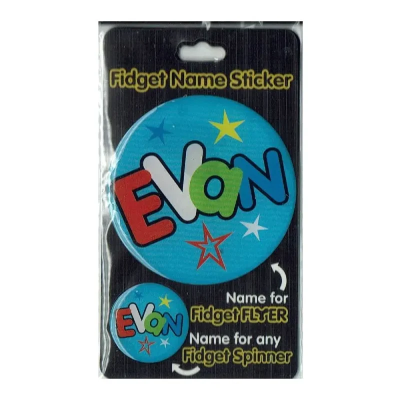 evan fidget flyer name stickers