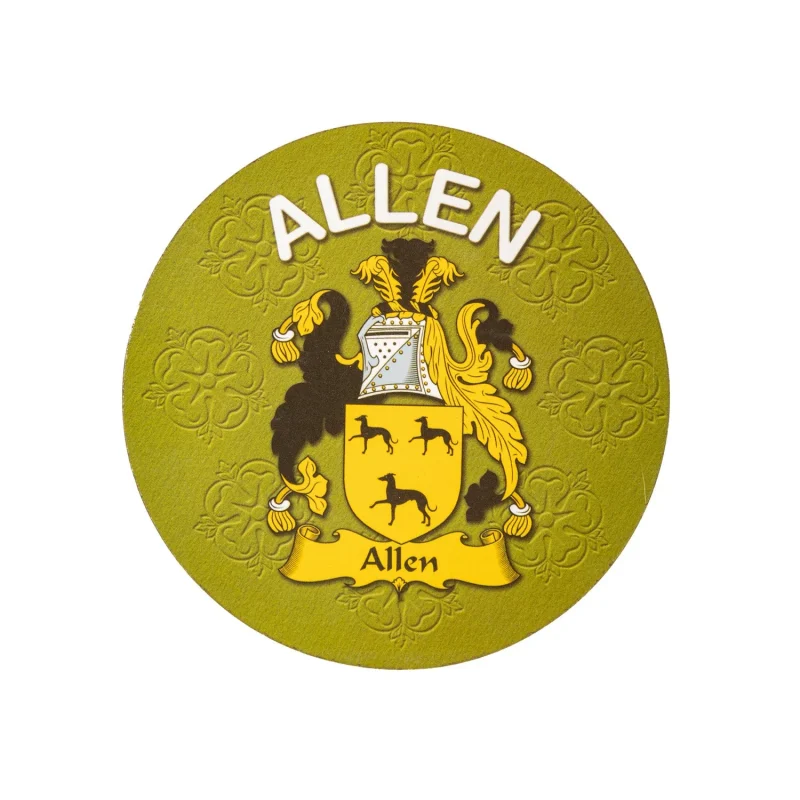 family name round cork coaster allen