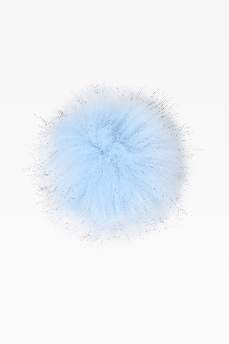 faux fur artic blue pom pom 100