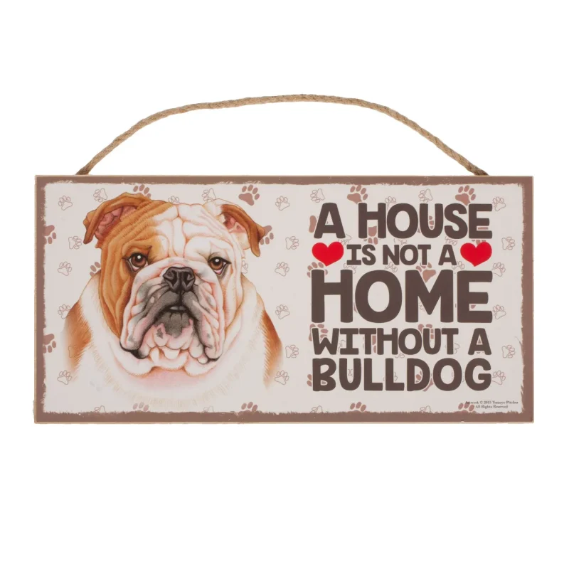 fawn english bulldog pet plaque