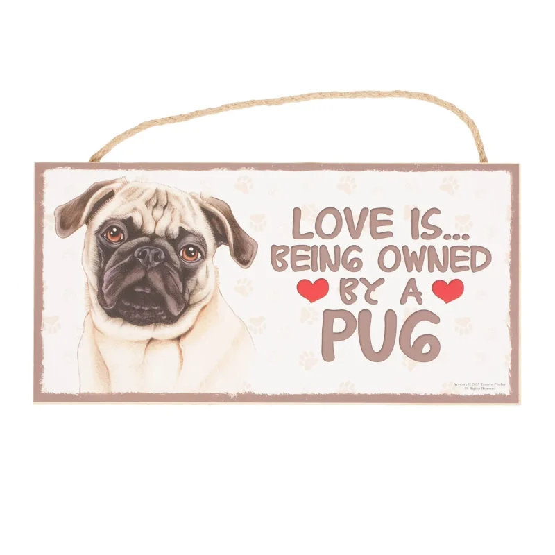 fawn pug pet plaque for home decor