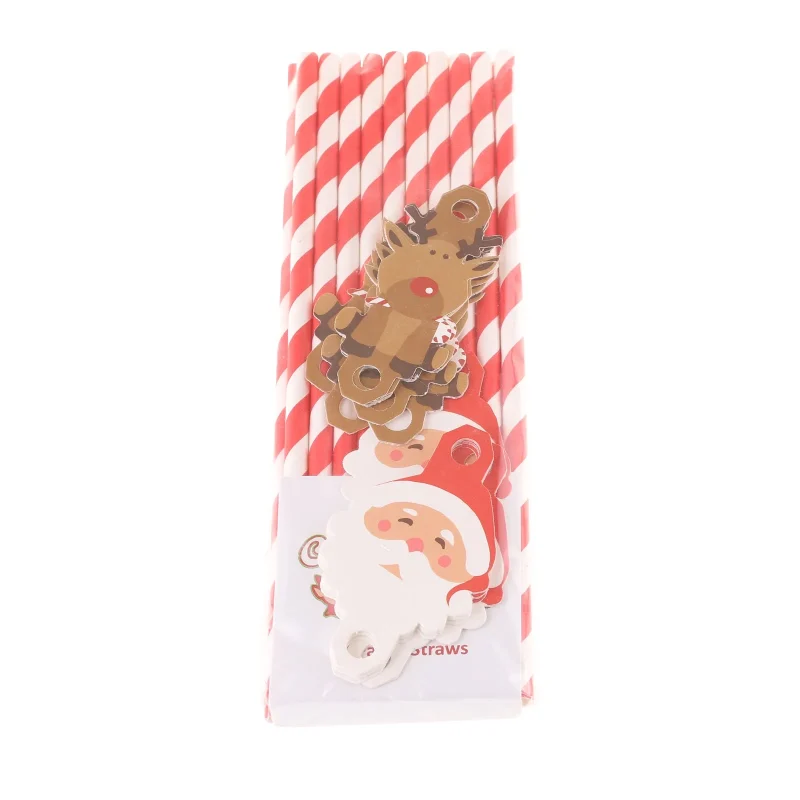 festive christmas santa straws