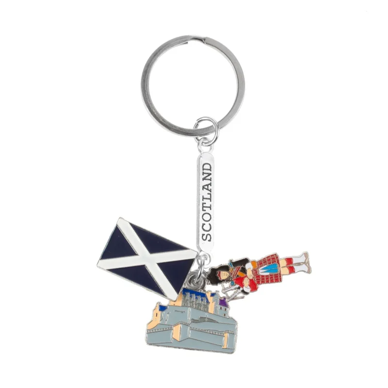 flag castle pipe dangle charms keyring