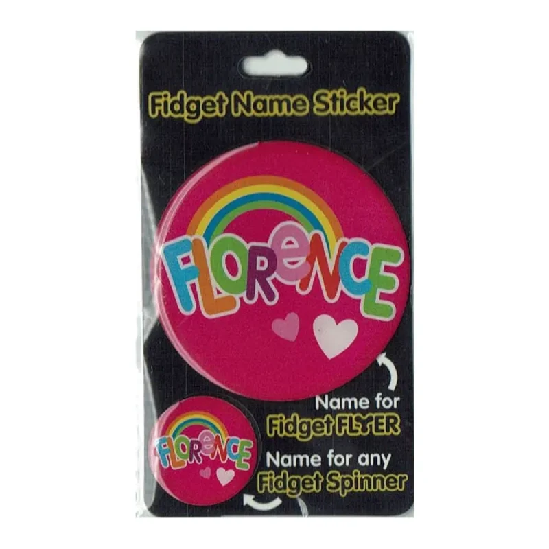 florence fidget flyer name stickers