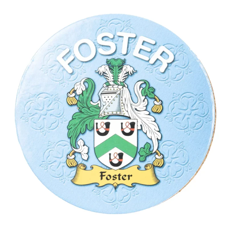 foster family name round cork coaster