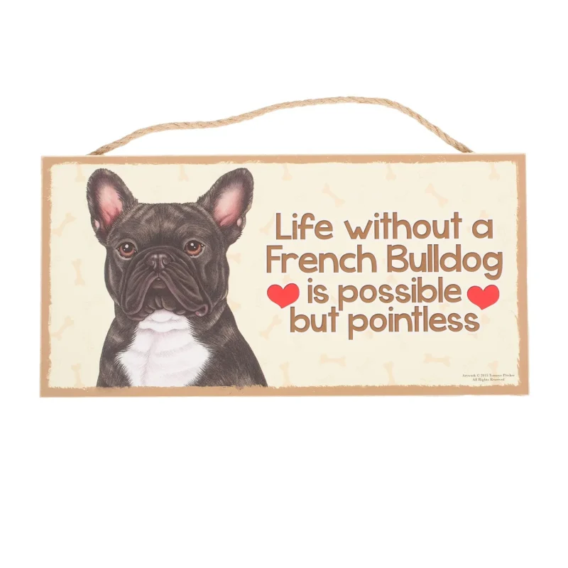 french bulldog plaque black white pet art