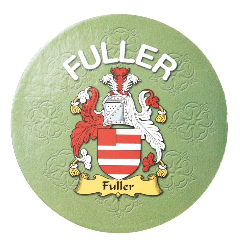 fuller family name round cork coaster