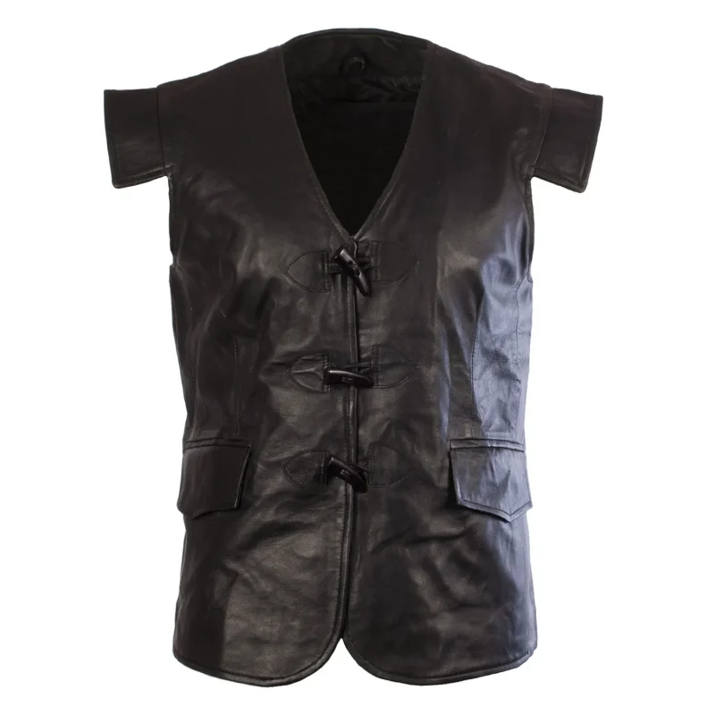 genuine leather kilt waistcoat for men