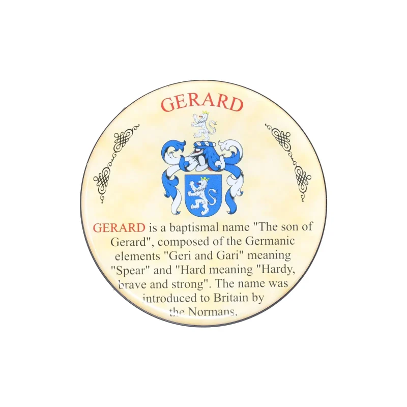 gerard heraldic coaster