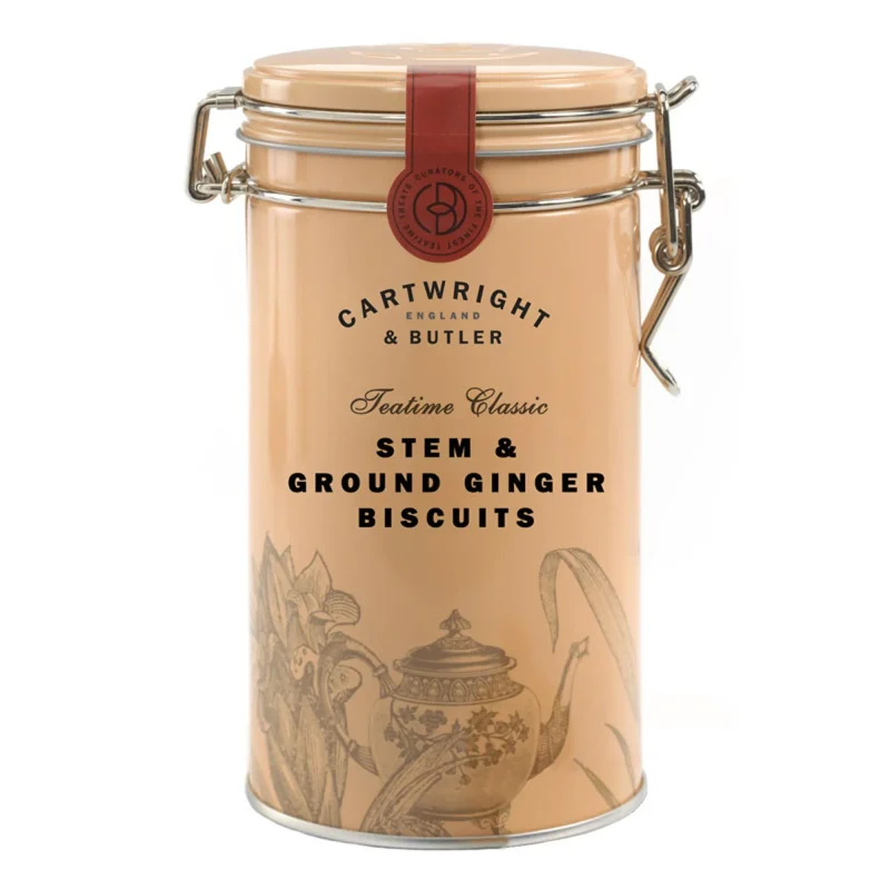 ginger biscuits in metal tin