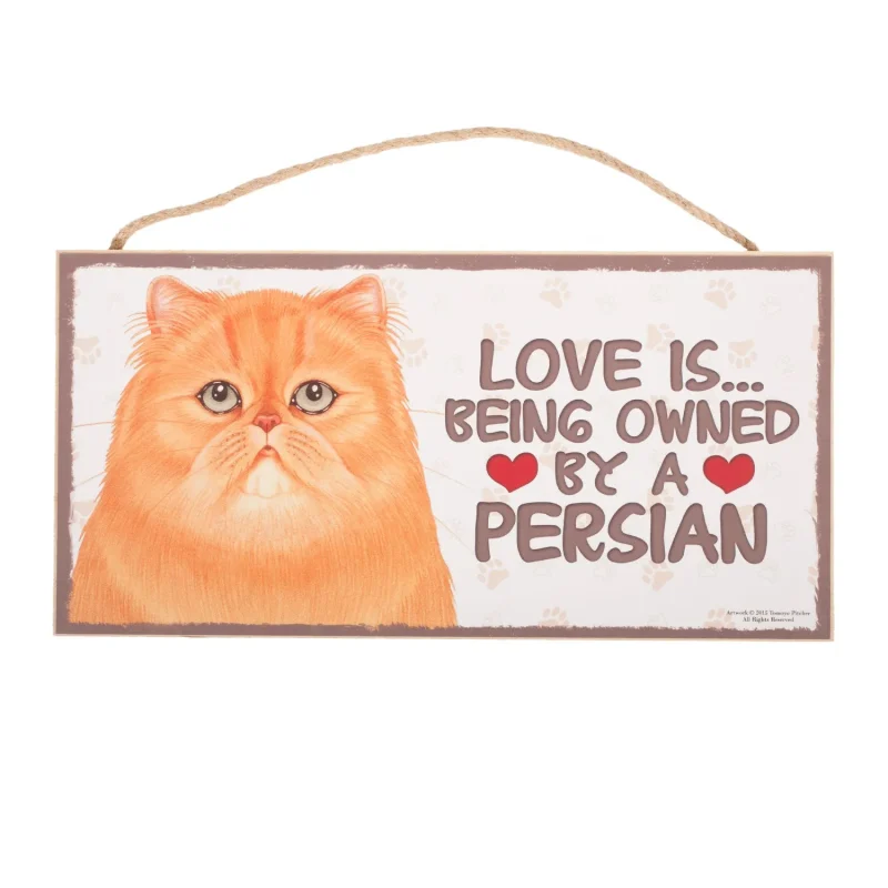 ginger persian cat plaque for pet lovers