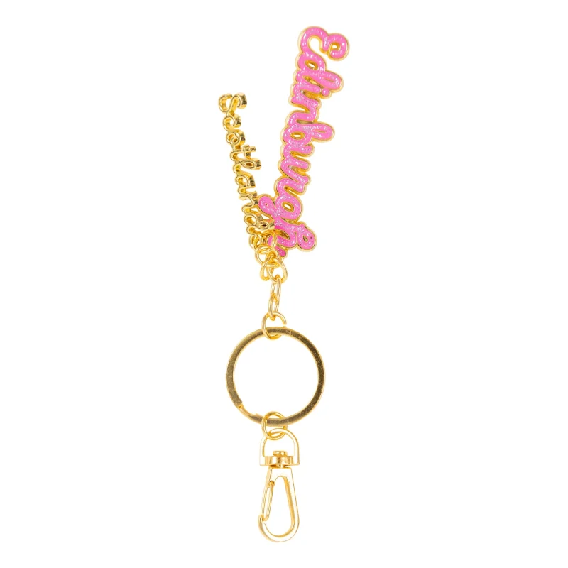 glitter pink metal keyring edinburgh