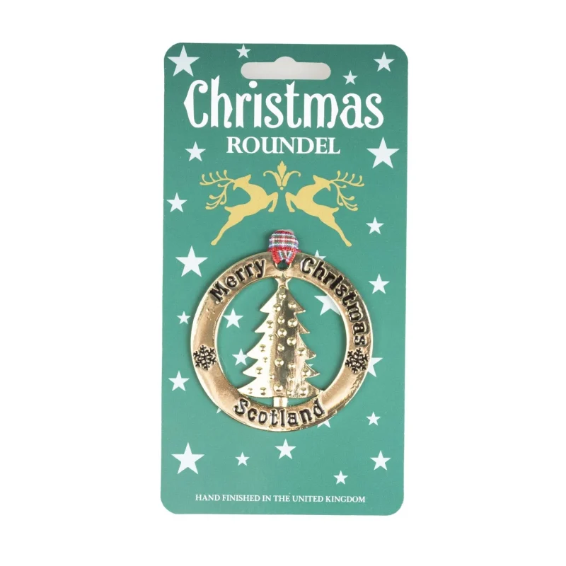 gold christmas tree roundel for christmas