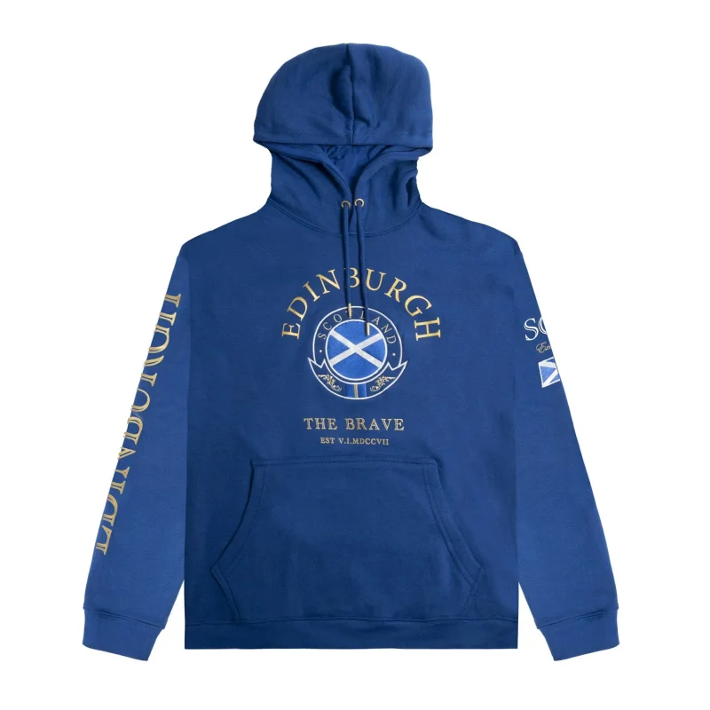 gold circle hoodie edin scot flag brave