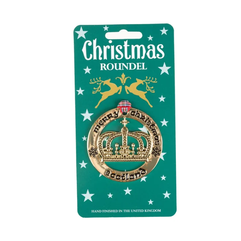 gold crown christmas roundel ornament