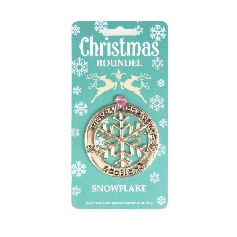 gold snowflake roundel christmas ornament