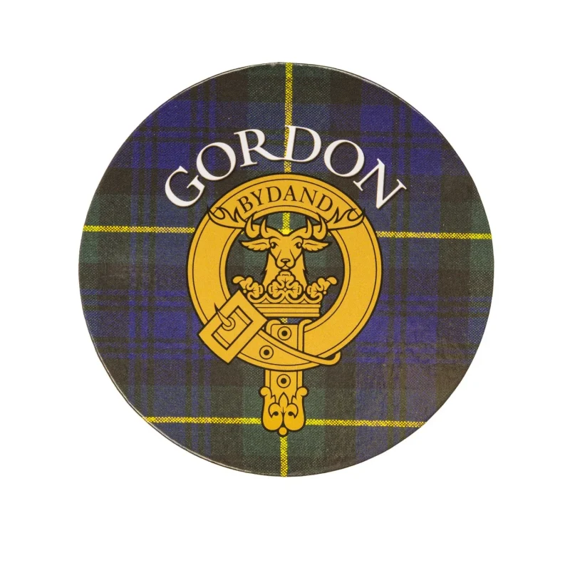 gordon family name round cork coaster