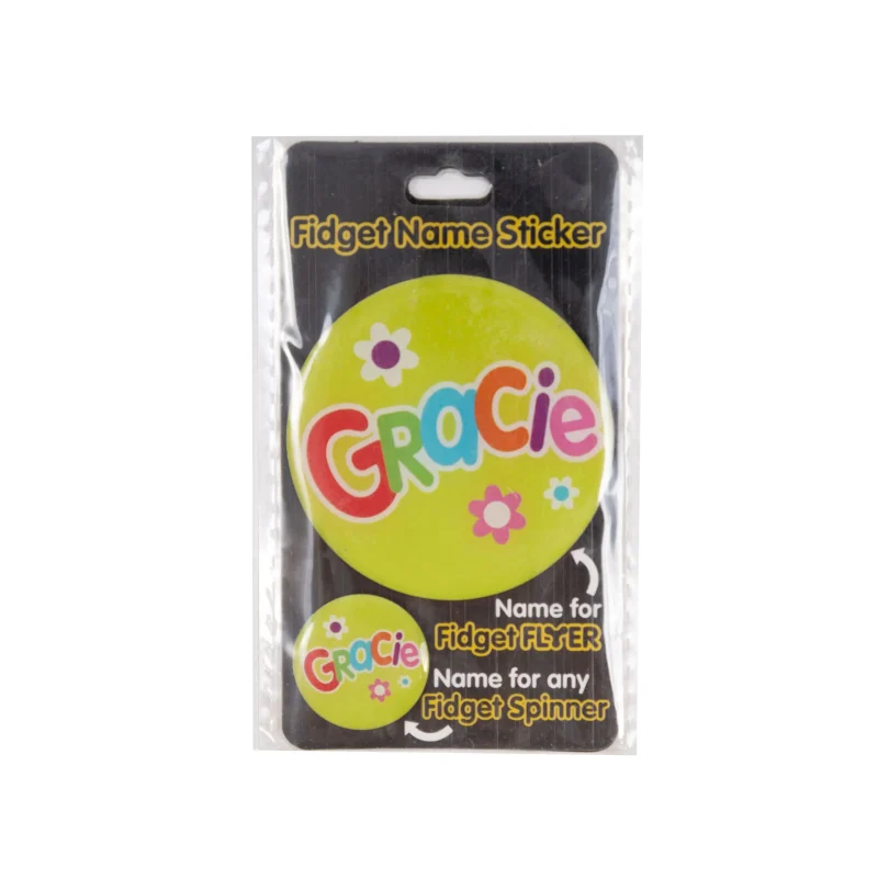 gracie fidget flyer name stickers