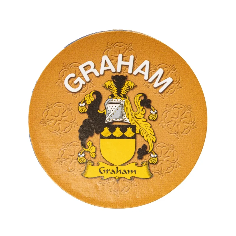 graham family round cork coaster