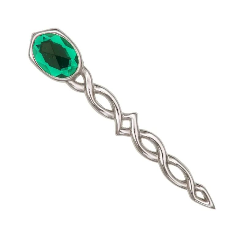 green argyll kilt pin interlace design