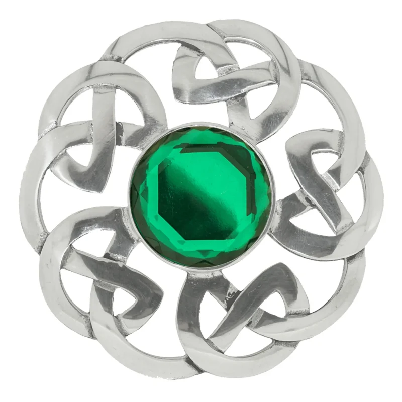 green celtic plaid brooch