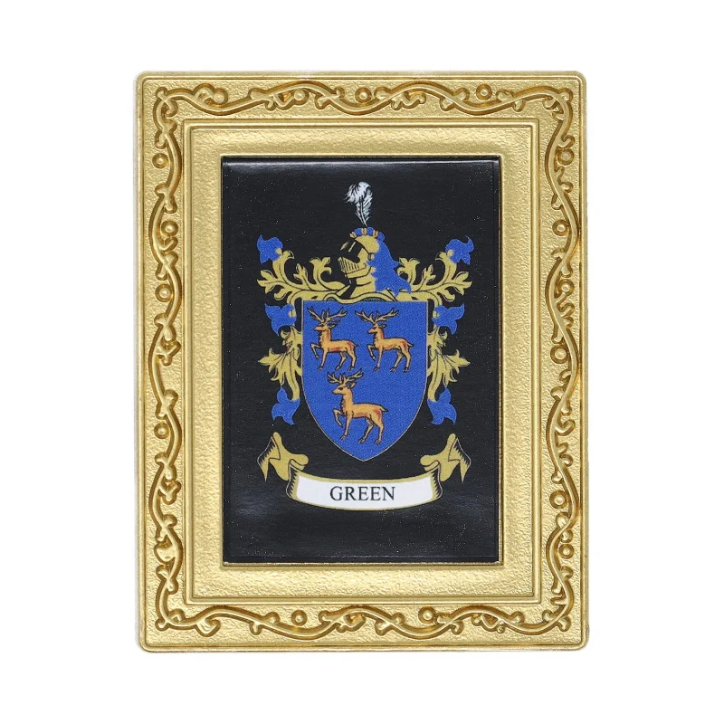 green coat of arms fridge magnet