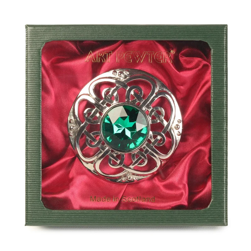 green culloden plaid brooch