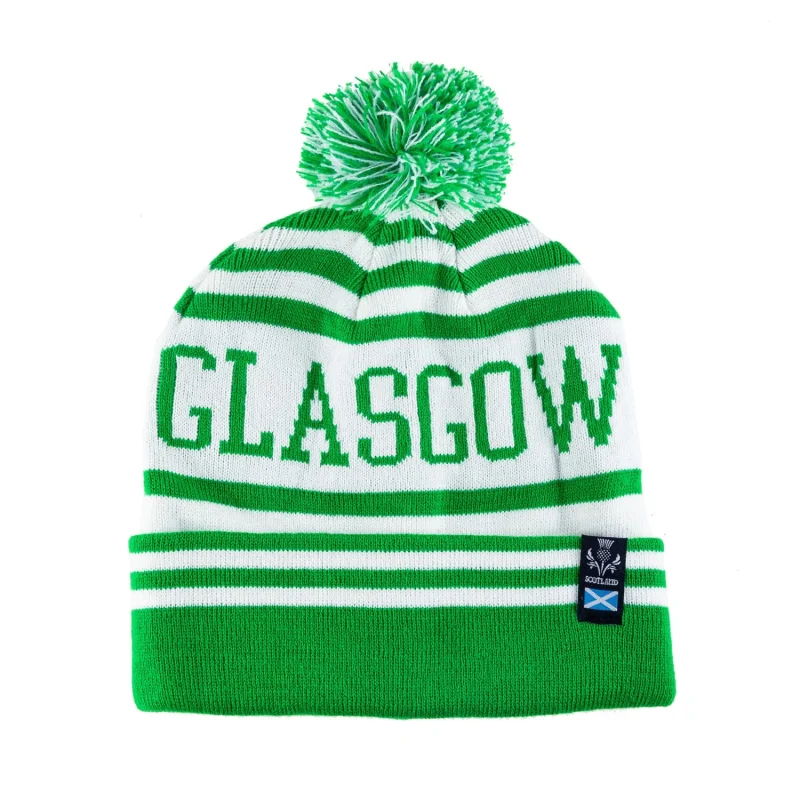 green glasgow bobble hat