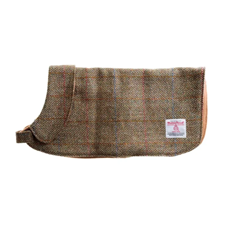 green harris tweed dog coat hb check