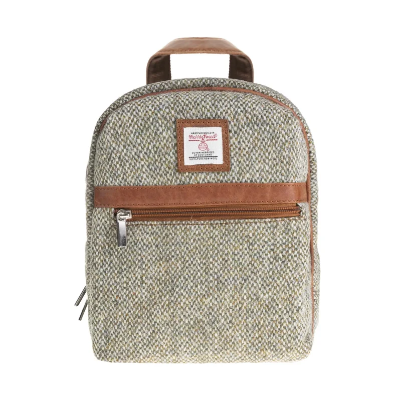 green white barleycorn leather backpack