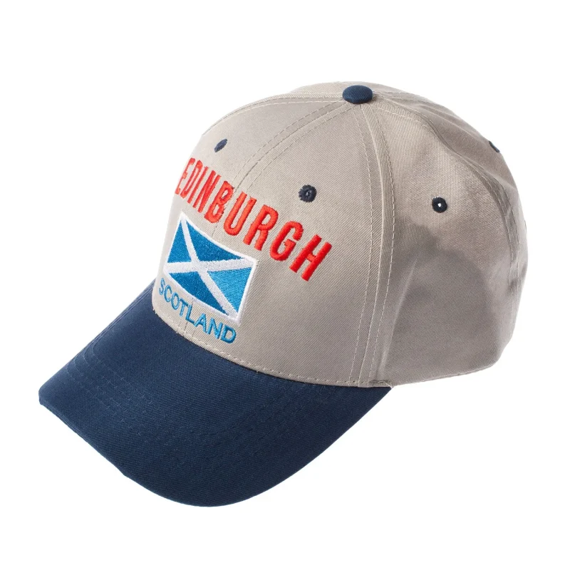 grey 3d edinburgh saltire scotland baseball cap