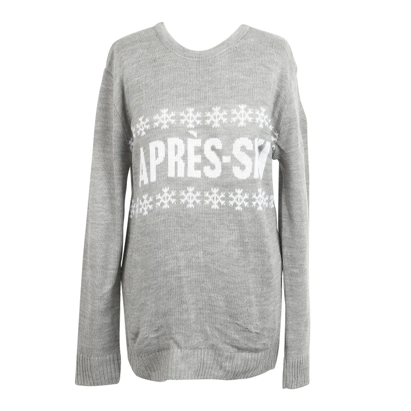 grey apres ski sweater