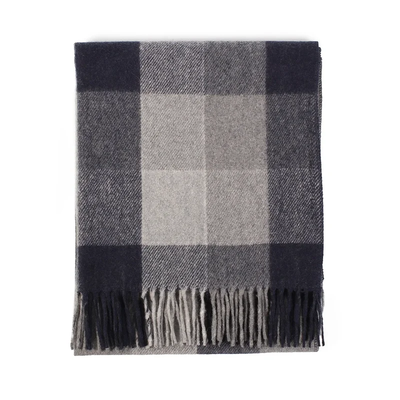 grey check knee blanket