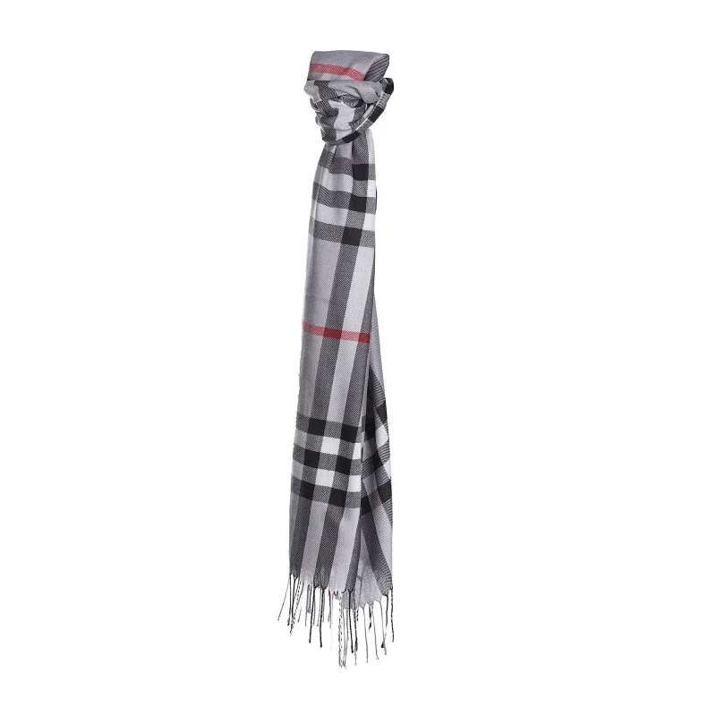 grey checkered scarf