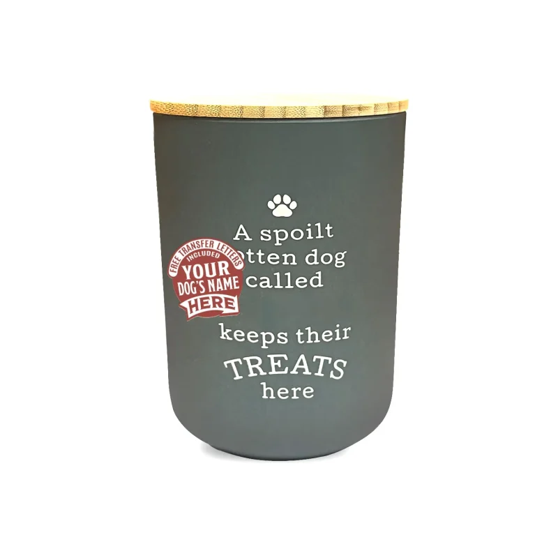 grey dog treat jar blank