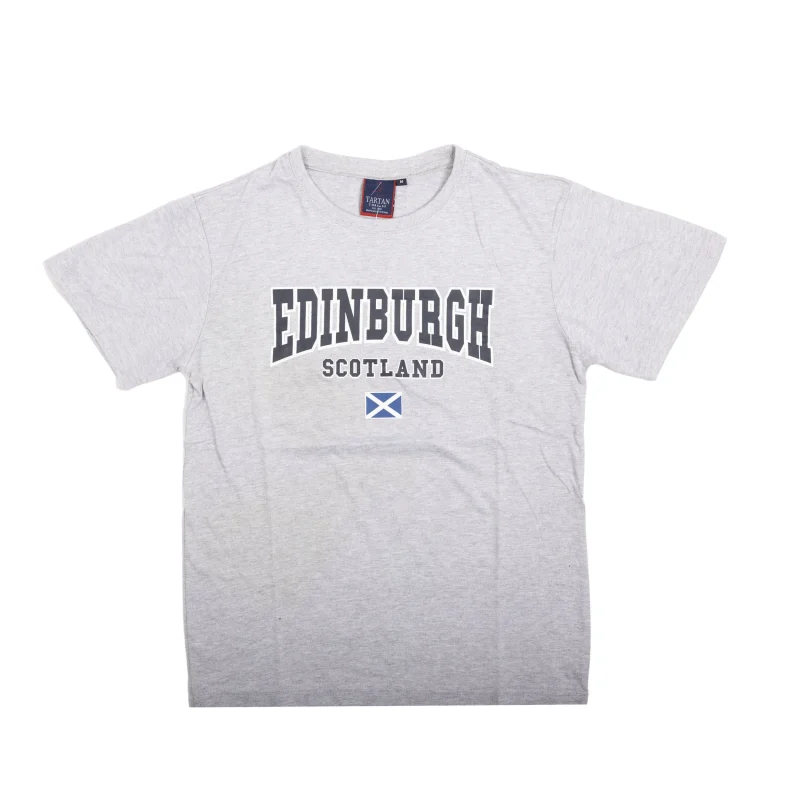 grey edinburgh scotland flag t shirt for adults