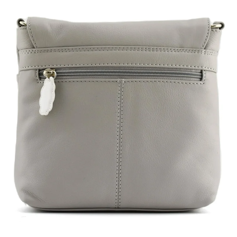 grey flap crossbody bag by bella