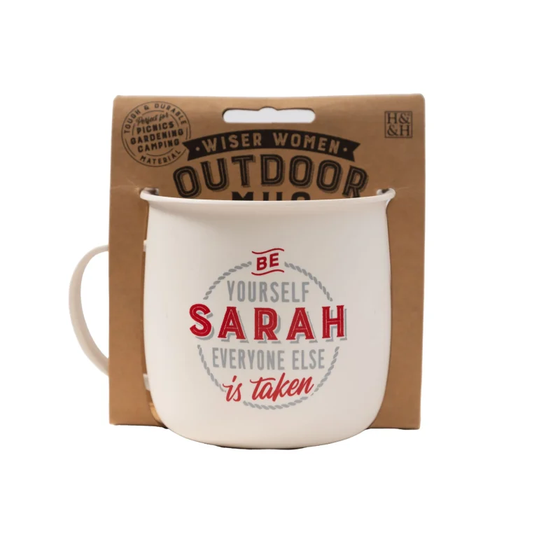 h h sarah outdoor mug