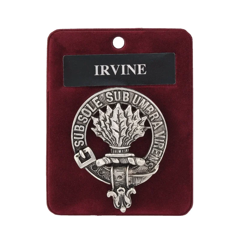 handcrafted irvine clan pewter badge for collectors