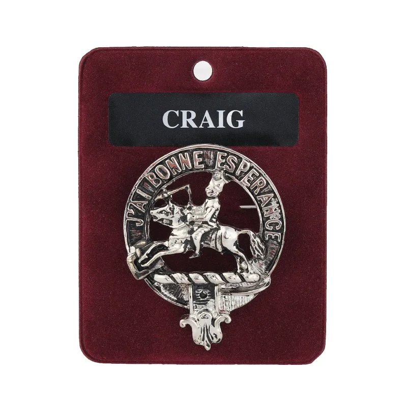 handcrafted pewter clan badge craig