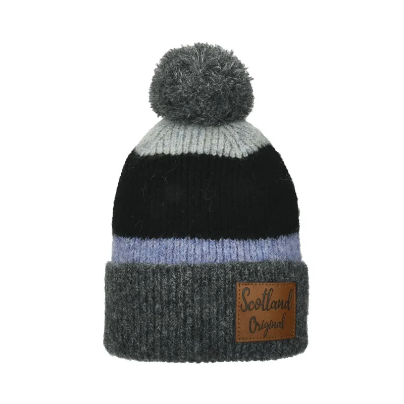 hanni scotland striped pom beanie