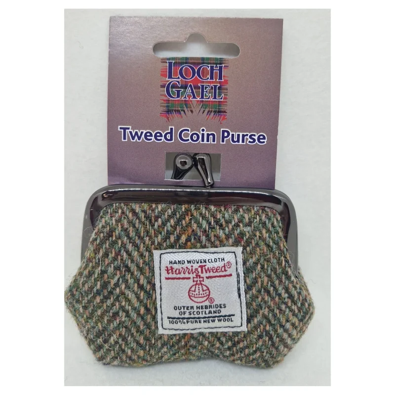 harris tweed 7cm multi pattern purse