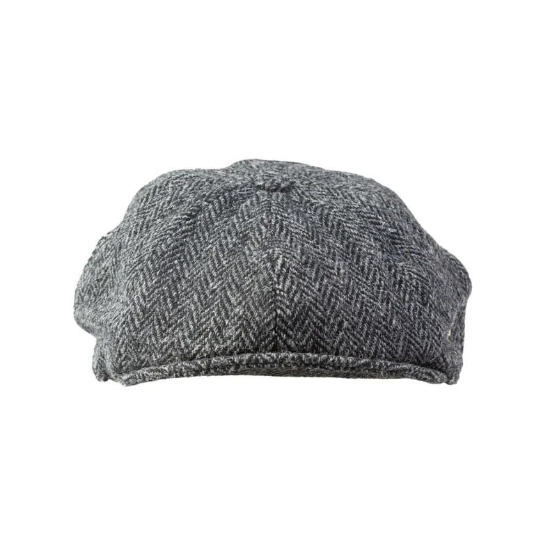 harris tweed 8 piece cap set in grey herringbone