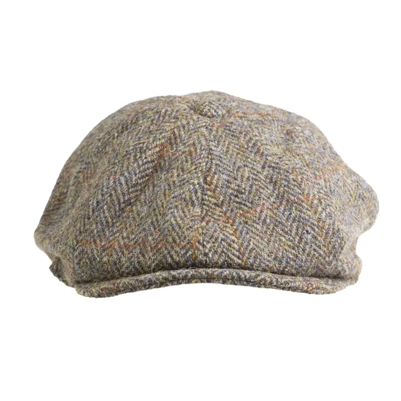 harris tweed 8pc cap set brown herringbone