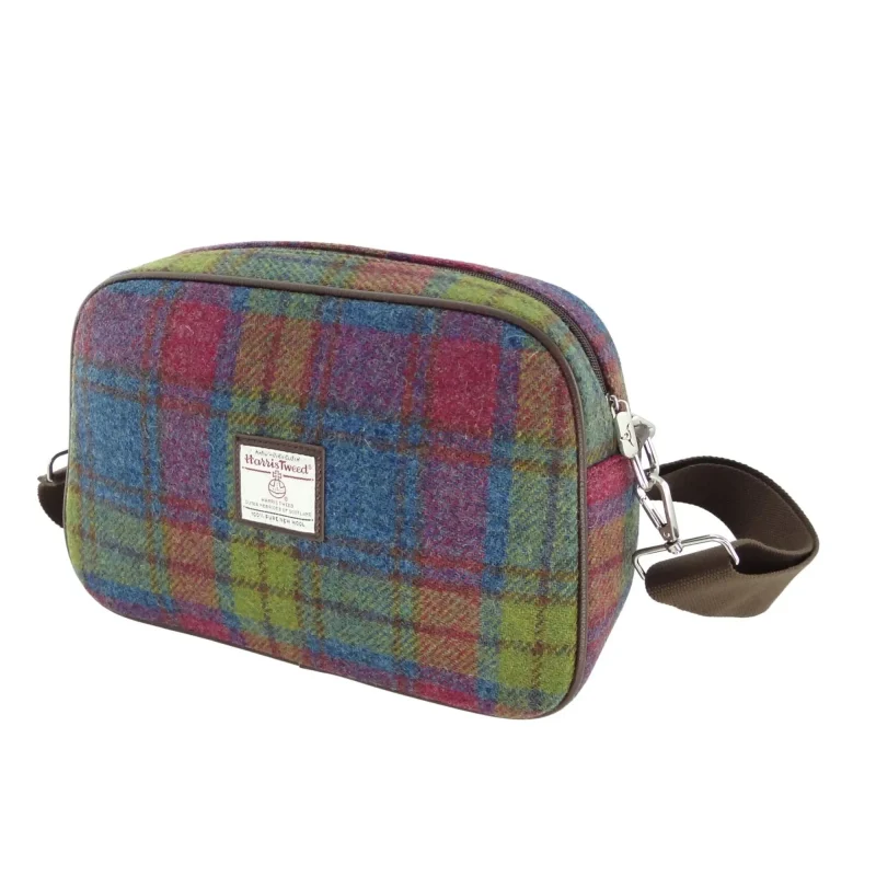 harris tweed avon leather shoulder bag