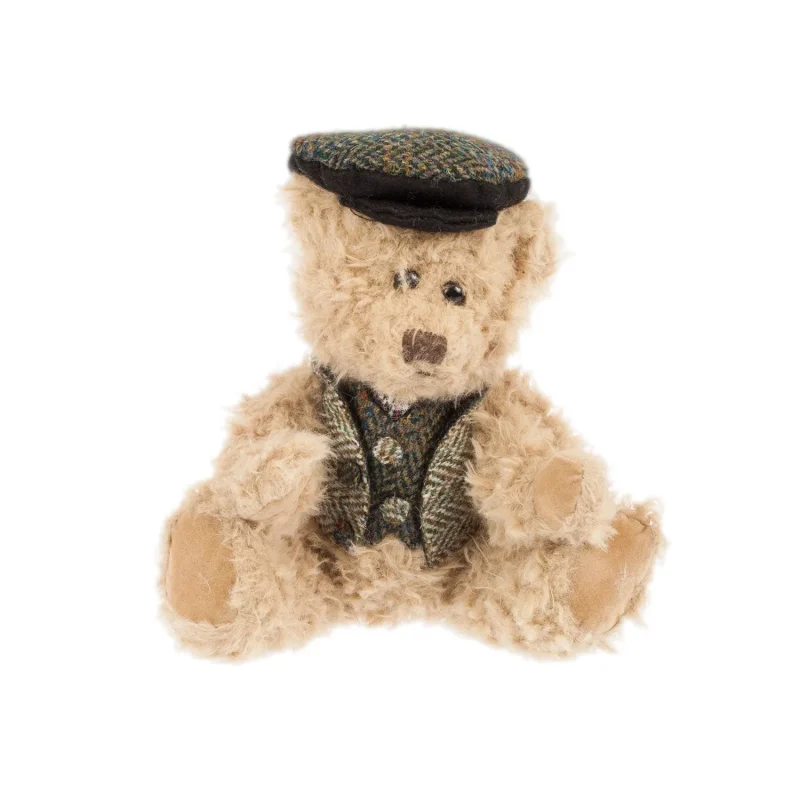 harris tweed black teddy bear