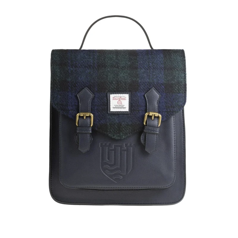 harris tweed black watch calton backpack