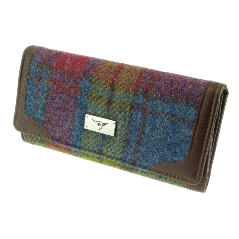 harris tweed bute long purse multi color tartan