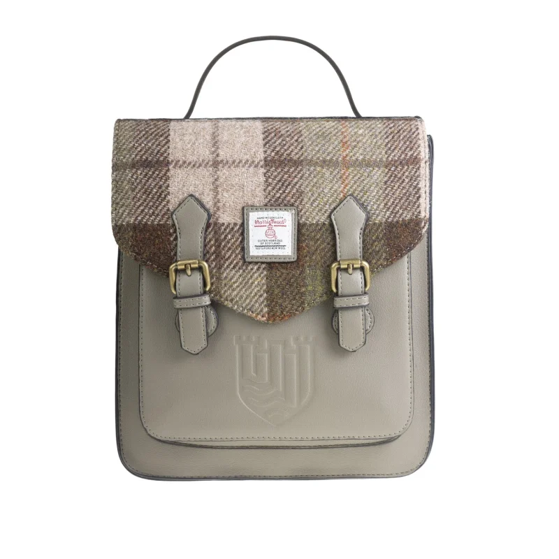 harris tweed chestnut tartan calton backpack