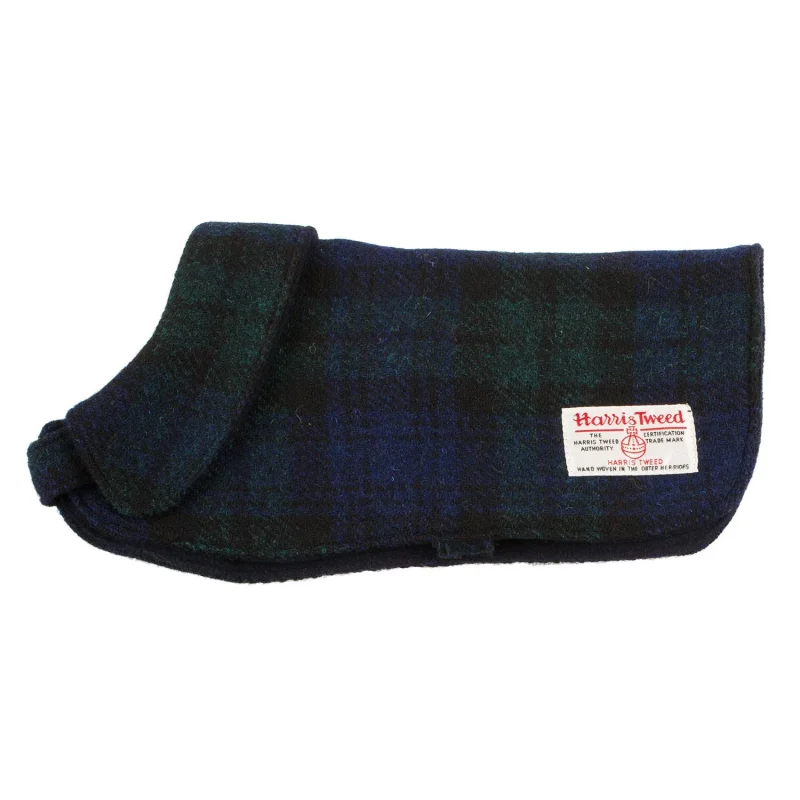 harris tweed dog coat trt006 black watch